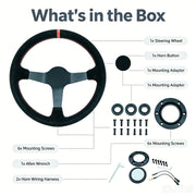 350 mm Deep-Dish Racing Steering Wheel – Leather or Suede