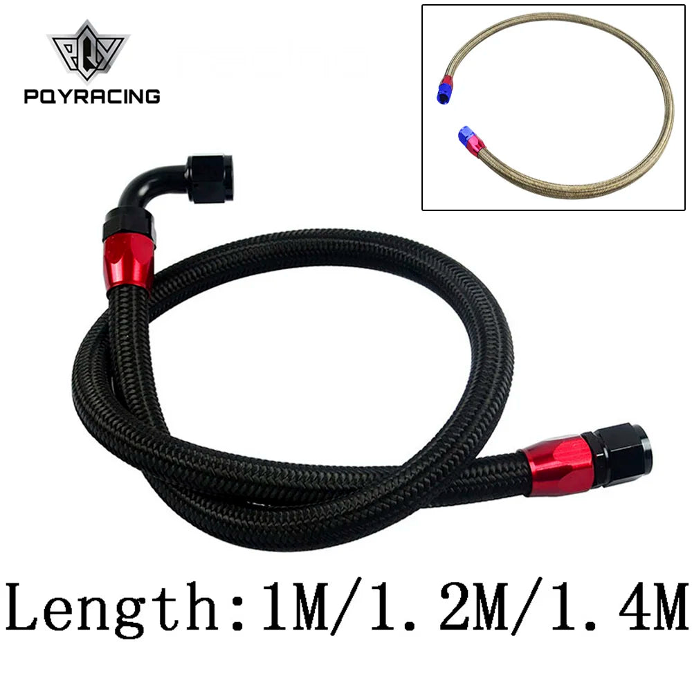 AN10 Stainless-Braided Fuel & Oil Hose Kit with Fittings, 1-1.2m