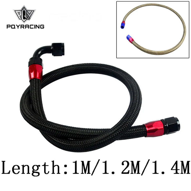 AN10 Stainless-Braided Fuel & Oil Hose Kit with Fittings, 1-1.2m