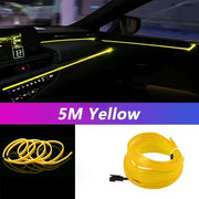 5M USB-Powered Flexible EL Wire Car Interior Neon Ambient Light Strip