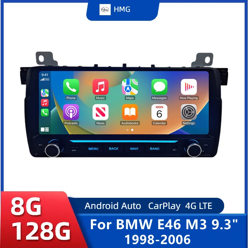 9.7-Inch Wireless CarPlay/Android Auto Radio for BMW E46