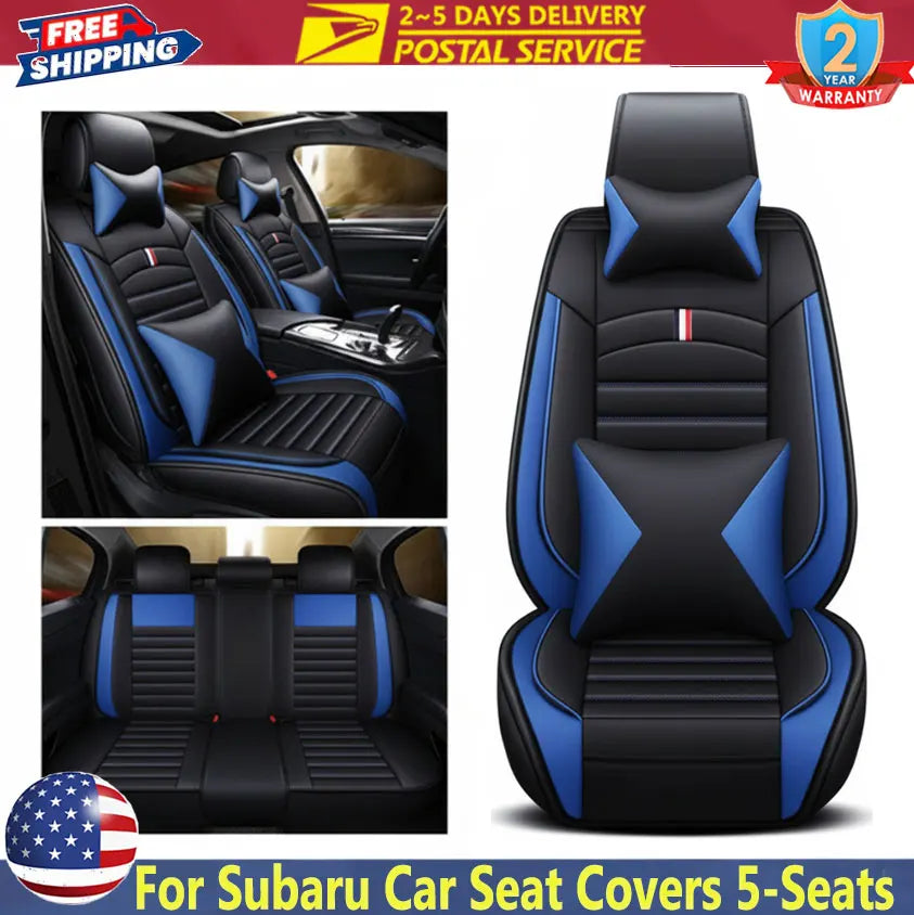 5-Seat Leather-Look Car Seat Cover Set for Subaru