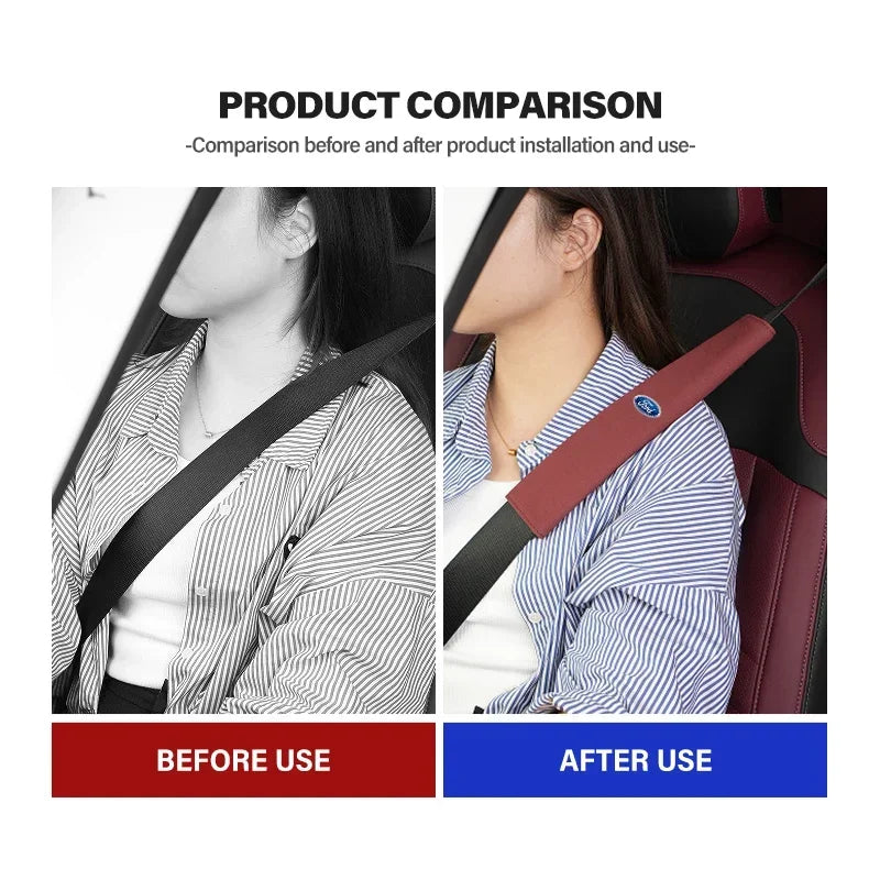2-Piece Ford Suede-Look Seat Belt Shoulder Pads – 6 Colors