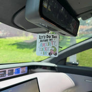 Cute Frog On Pink Scooter Anxiety Quote Hanging Car Air Freshener