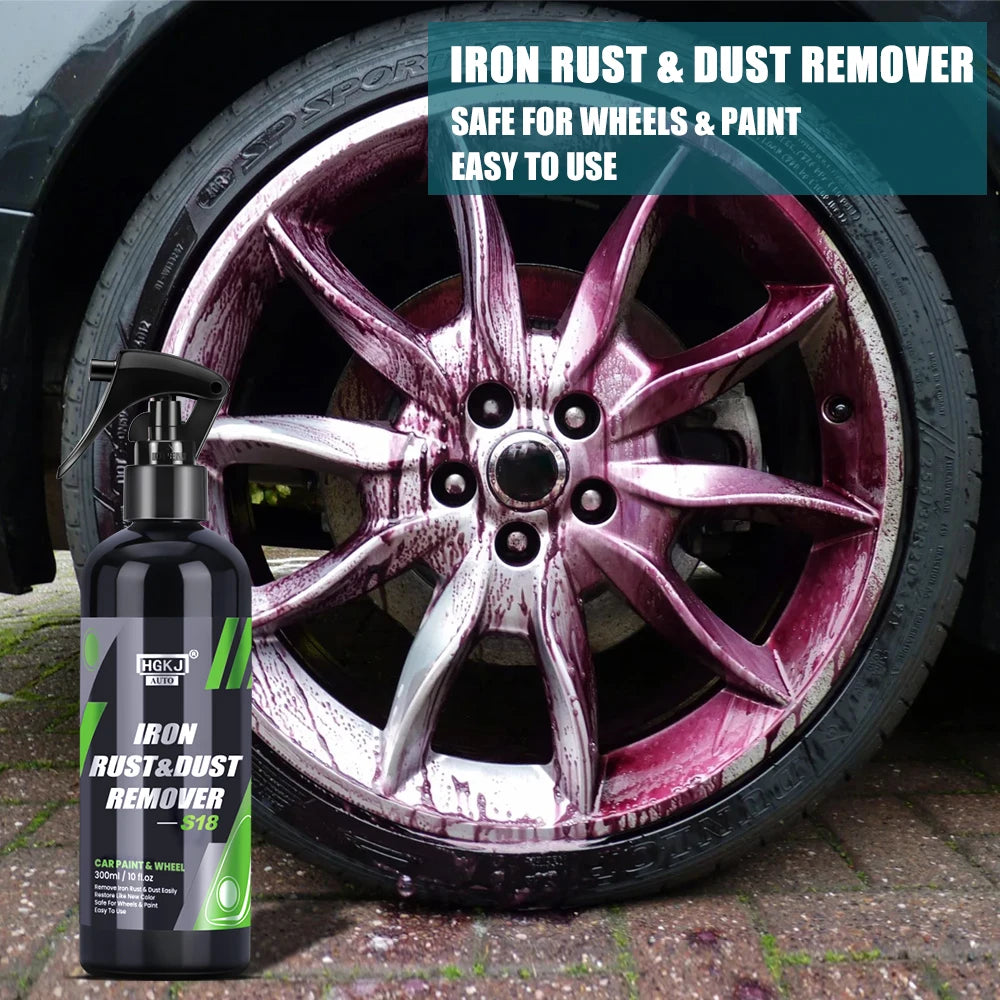 Car Paint & Wheel Iron Particles Powder Cleaning Super Rust Dust Remover Spray Metal Surface Defender Auto Rim Cleaner