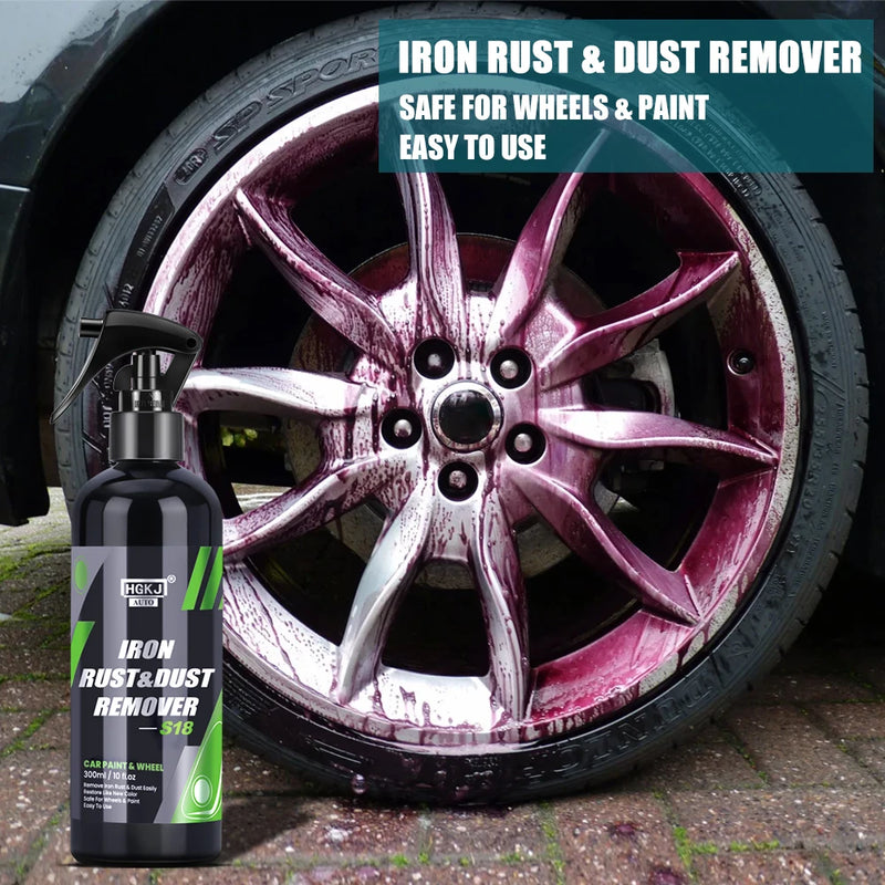 Car Paint & Wheel Iron Particles Powder Cleaning Super Rust Dust Remover Spray Metal Surface Defender Auto Rim Cleaner