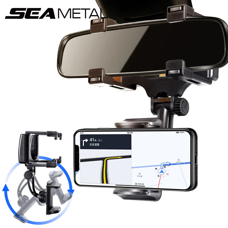 SEAMETAL Adjustable Rearview Mirror Phone Holder