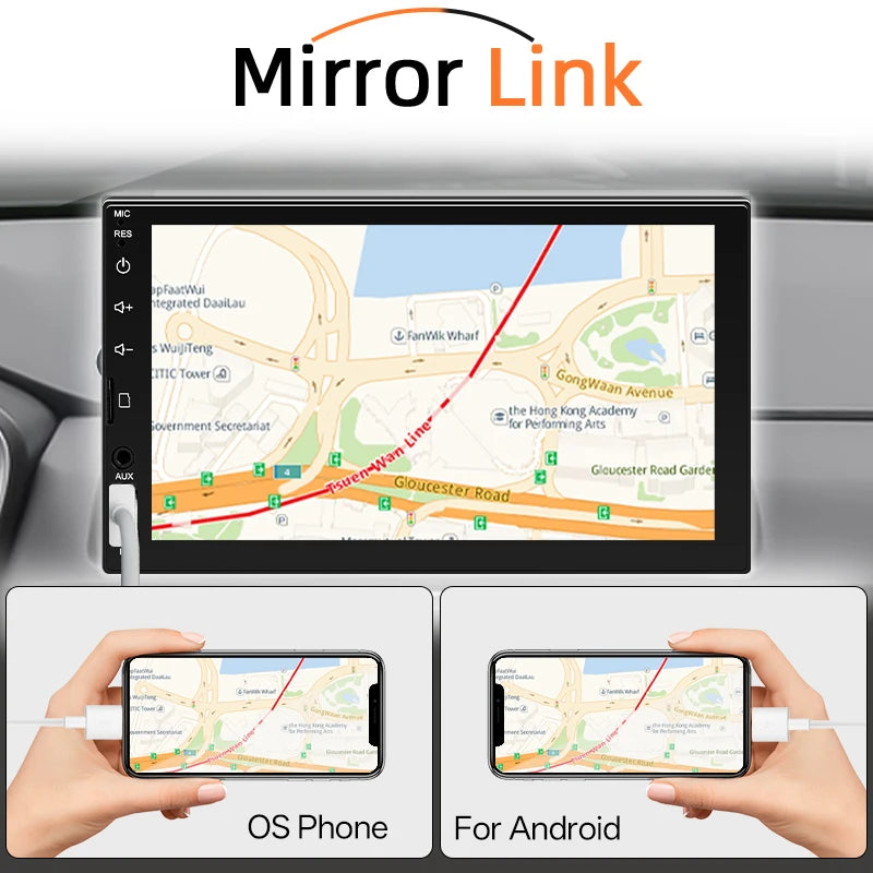 7-Inch Single-DIN CarPlay and Android Auto Touchscreen Receiver