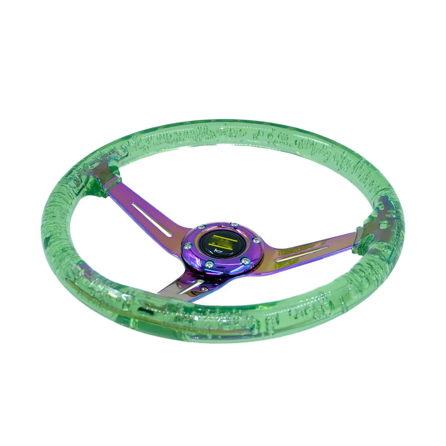 350 mm Acrylic Racing Steering Wheel – Green