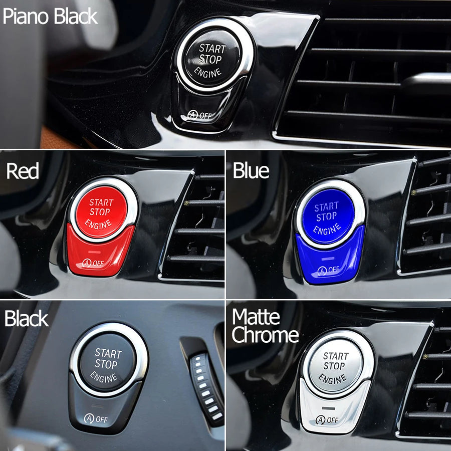 2-Piece Engine Ignition Start Stop Button OFF Switch Cover Trim for BMW 1 5 6 7 X3 X4 Series F52 G30 G31