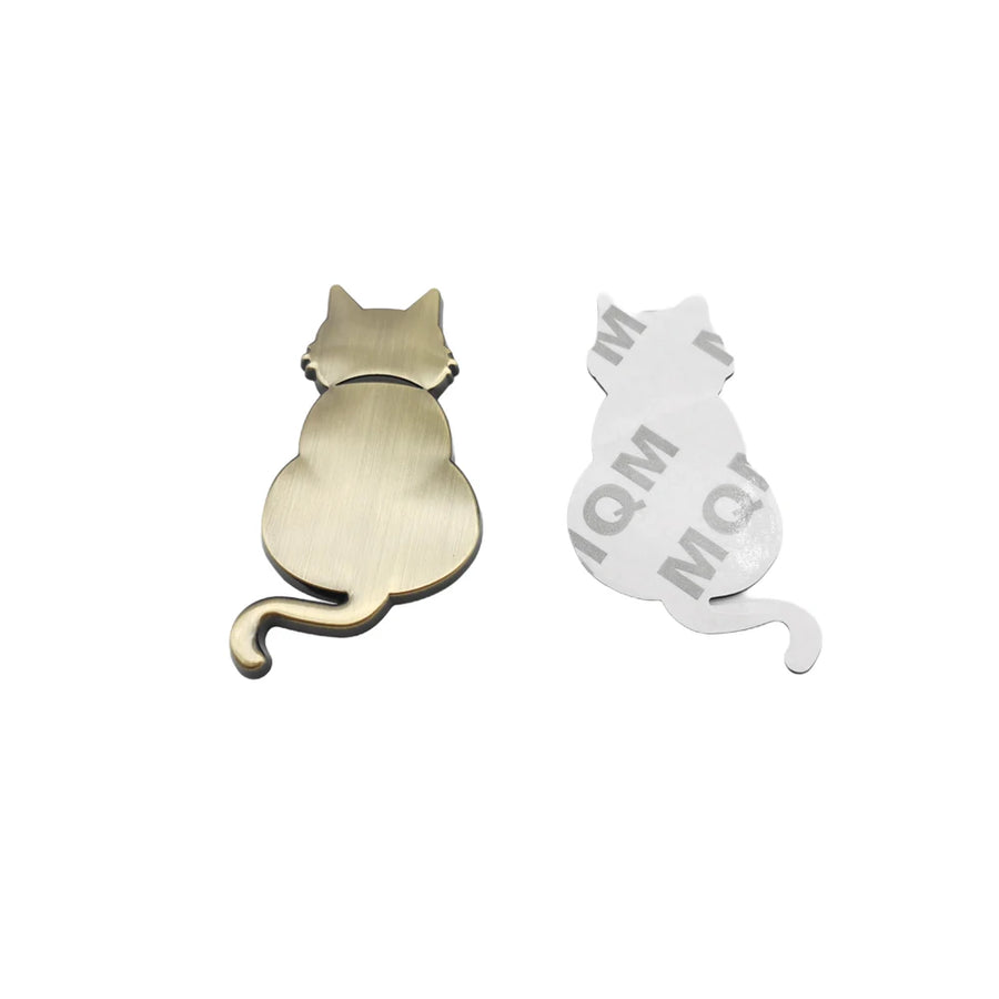 3D Cat Metal Vehicle Decal - 6.5 x 3.5 cm