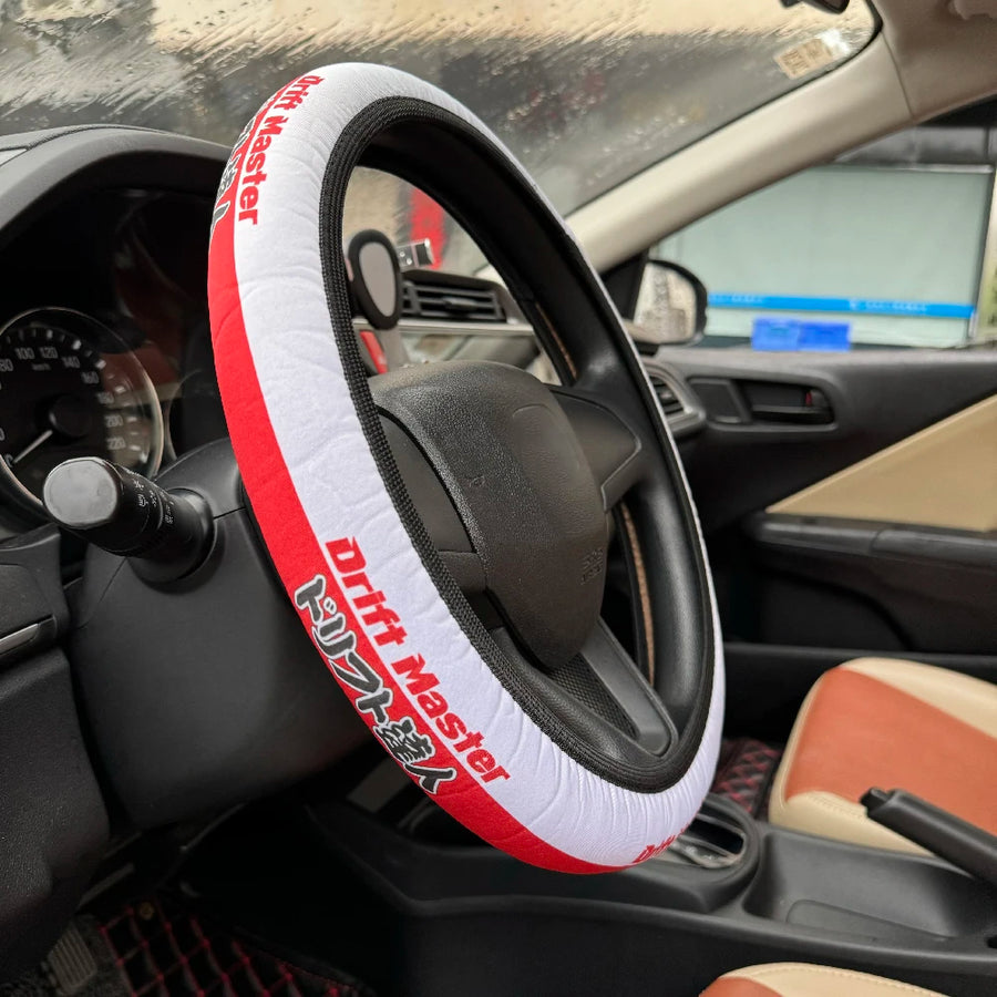 JDM-Style 38 cm Polyester Steering Wheel Cover