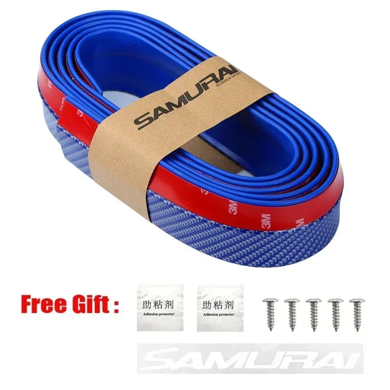 2.5 m Universal Carbon-Fiber-Look Bumper Lip Trim – Multiple Styles