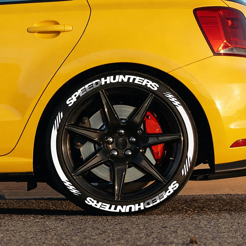 Universal 4PCS Speedhunters 3D Thickened Tire Stickers Car Wheel Rim Decals Waterproof Without Glue Auto Racing Exter