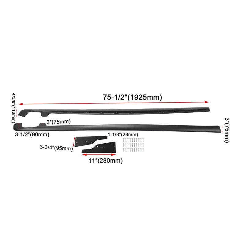 Side Skirt Extension Kit for Chevrolet Corvette C6 Base 2005-2013