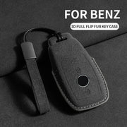 Suede Leather Car Key Case Cover for Mercedes-Benz