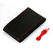 DIY Two-Tone Leather Steering Wheel Cover with Needle and Thread