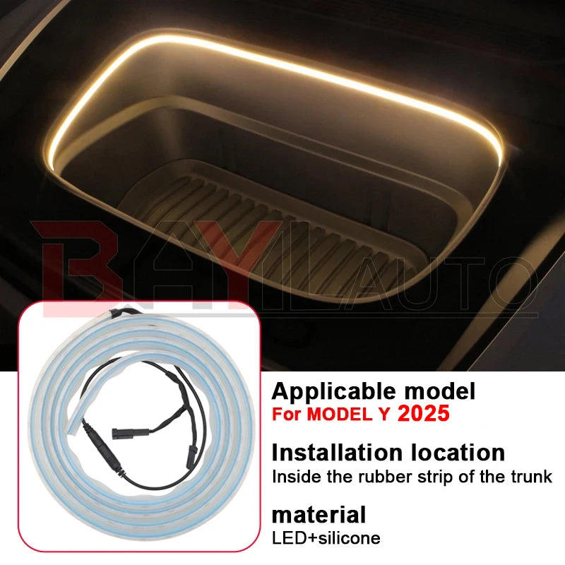 LED Front Trunk Ambient Light Strip for Tesla Model 3 and Model Y 2021–2025