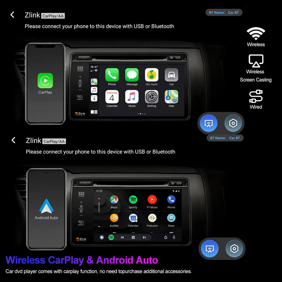 6.95-Inch Wireless CarPlay/Android Auto Radio for BMW E8x/E9x