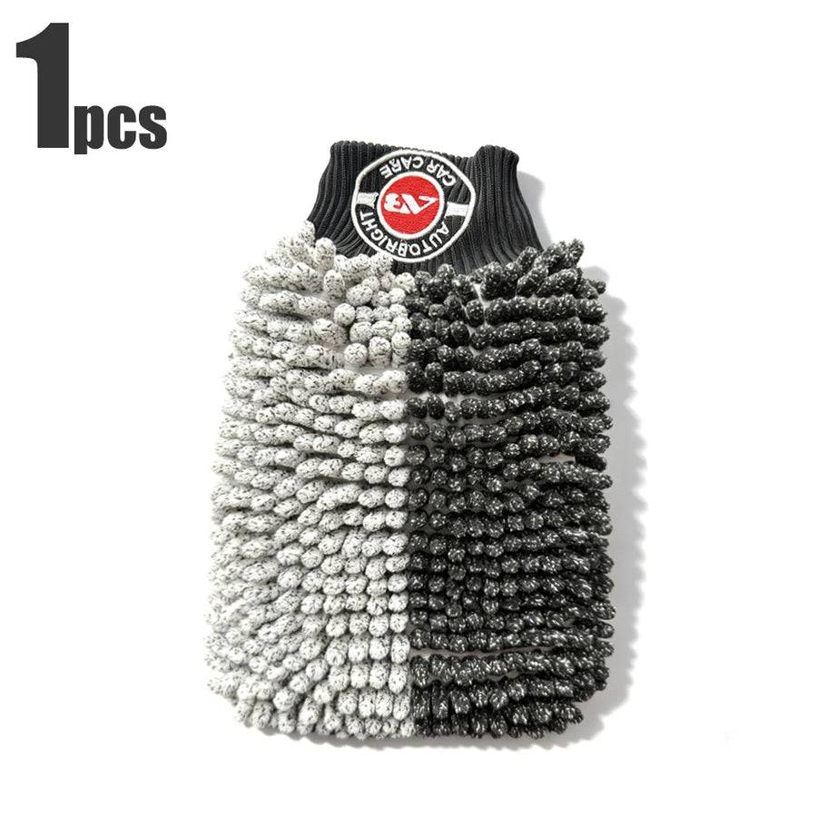 Two-Tone Plush Chenille Microfiber Car Wash Mitt
