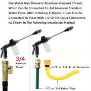 High-Pressure Car Wash Water Gun With Foam Bottle and Hose Nozzle