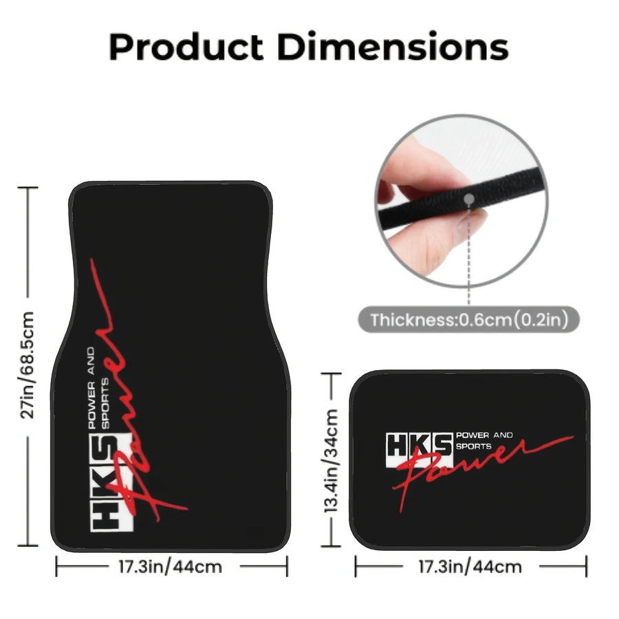 HKS Power and Sports 4-Piece Car Floor Mat Set