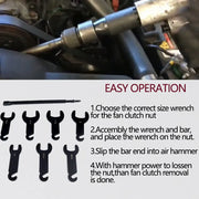43300 Pneumatic Fan Clutch Wrench Set Removal Tool Gear Assisted Positioning Tool Fit for Ford for GM for
