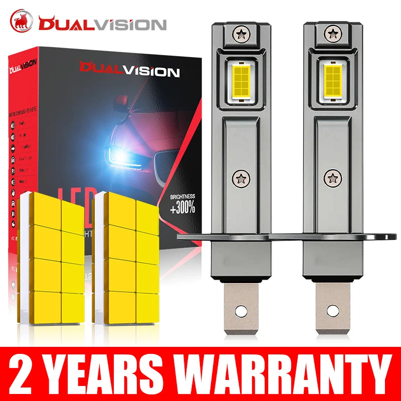 2-Piece H1 LED Headlight Bulb – 6000K, CANBUS, Compact