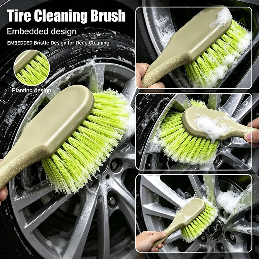 Wheel & Tire Cleaning Brush with Textured Handle