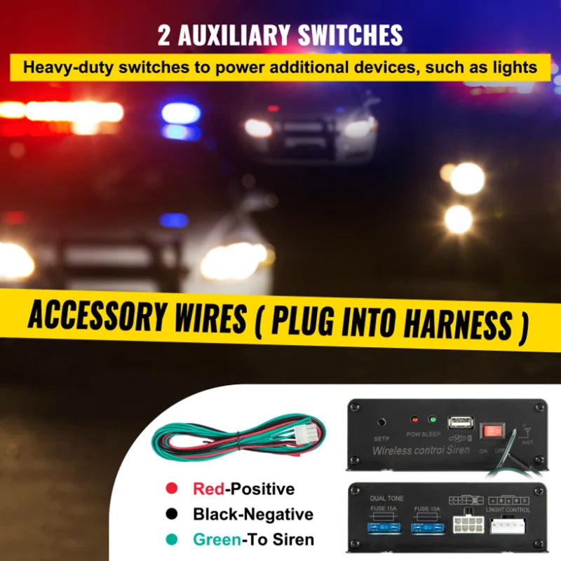 12V 200W Multi-Tone Vehicle PA Siren – Component Options