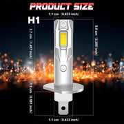 2-Piece H1 LED Headlight Bulb – 6000K, CANBUS