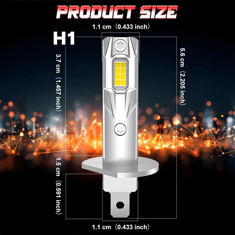 H1 LED Headlight Bulb – 6000K, CANBUS