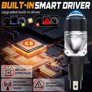 1-Piece or 2-Piece H4 LED Headlight Bulb – 6500K, CANBUS, Projector-Compatible