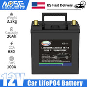 40B19 12.8V 20Ah LiFePO4 Automotive Battery - 680 CCA