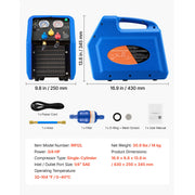 3/4 HP Portable Refrigerant Recovery Machine – A1/A2L