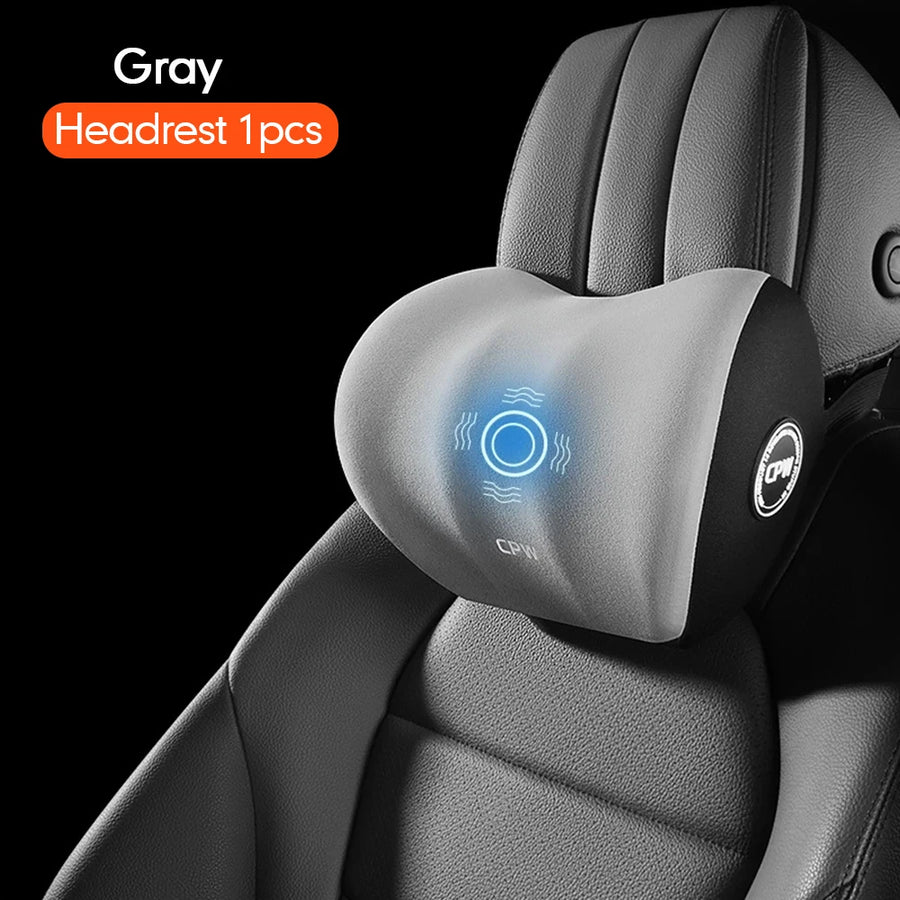 Universal Car Neck Pillow and Lumbar Support Cushion Set