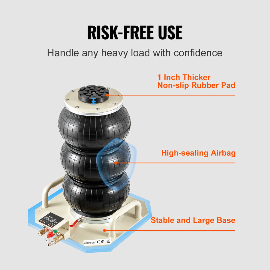 3-Ton Compact Pneumatic Air Jack – 5.5–17.7 in