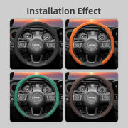 Perforated Leather Steering Wheel Cover for Jeep Models