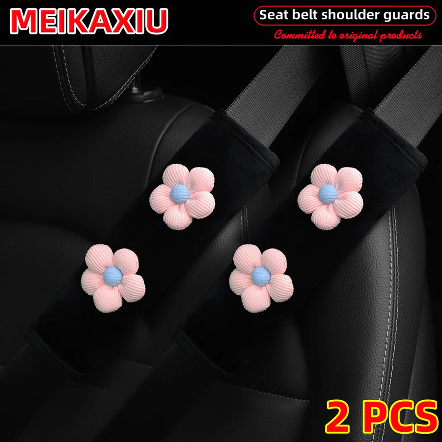 Seat Belt Shoulder Pad Set – plush, pink