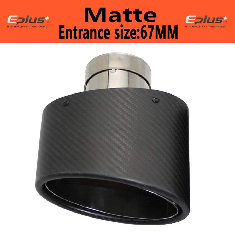 Universal Angled Oval Carbon-Fiber & Stainless Steel Exhaust Tip