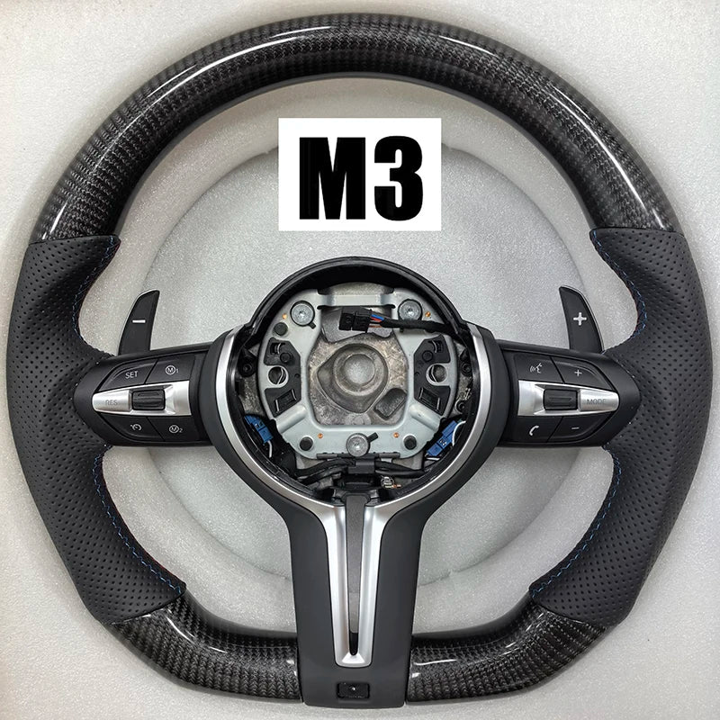 BMW F-Series Carbon-Fiber D-Shape Steering Wheel with Paddles