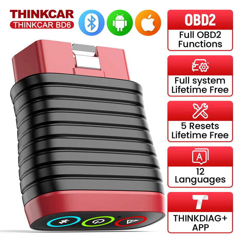 THINKCAR BD6 Bluetooth All-System OBD2 Scanner with 5 Service Functions