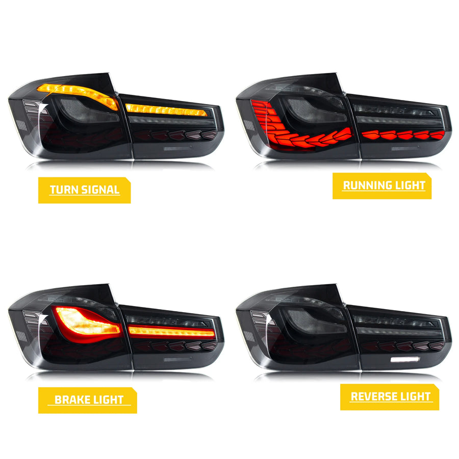BMW F30/F80 GTS-Style Sequential LED Tail Light Pair – 2013–2018