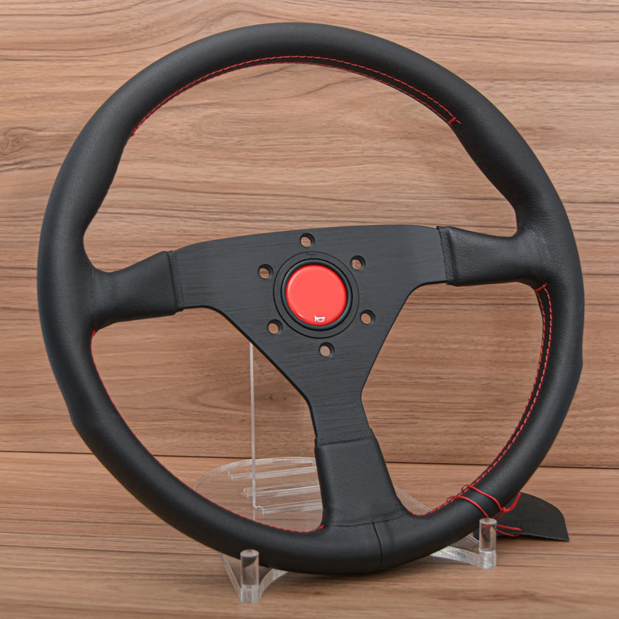 Universal 14-inch Monte Carlo Style Leather Sport Steering Wheel
