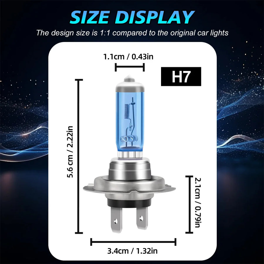 4-Piece H7 Halogen Headlight Bulb – 6000K