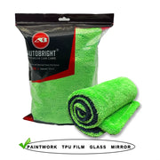 1300 GSM Gray & Green Microfiber Car Drying Towel