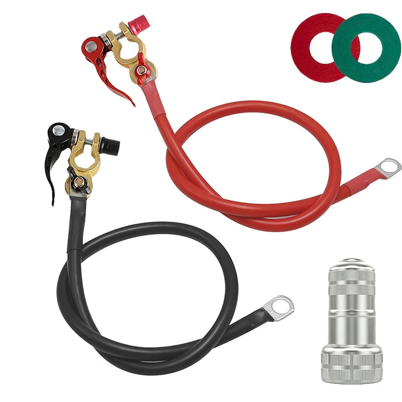 10/12 AWG Battery Inverter Cable Kit with Terminal Connector and Post Cleaner