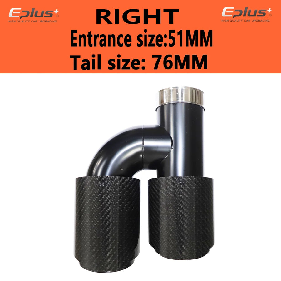 Universal H-Shaped Dual-Outlet Carbon-Fiber & Stainless Steel Exhaust Tip