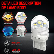 2-Piece 7440 LED Brake/Tail Light Bulb – Yellow/White, 12V