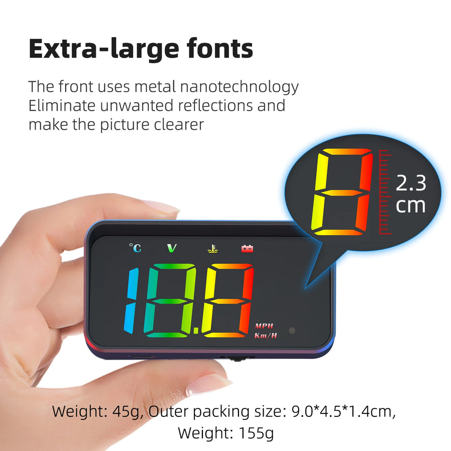 M4 OBD2 Head-Up Display with Speed and RPM Alerts